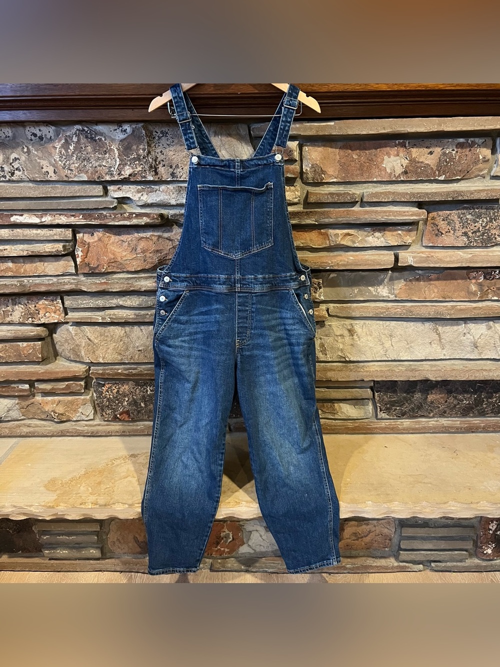 Old Navy Classic Denim Overalls in Medium Blue